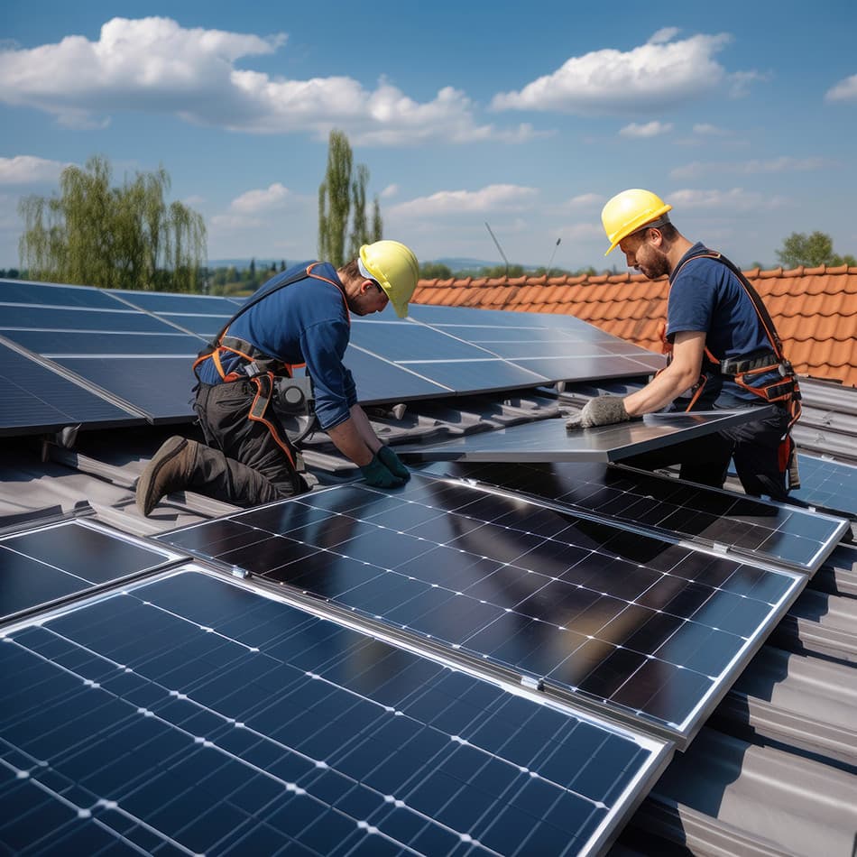 Solar panels on a sunny day
